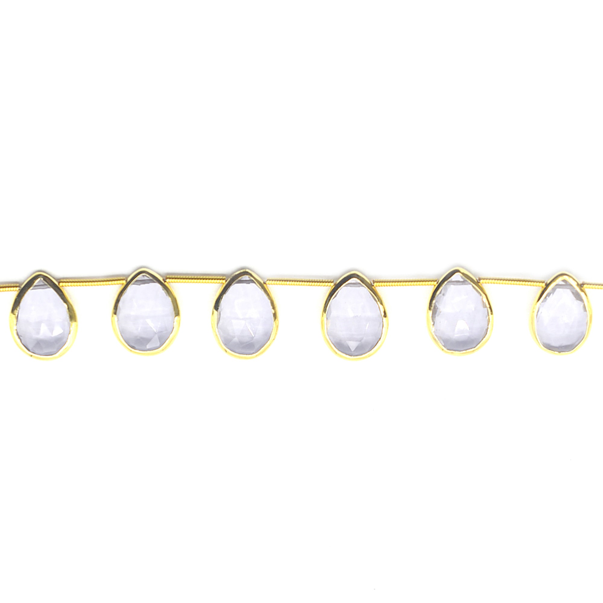 Pear quartz in silver bezel