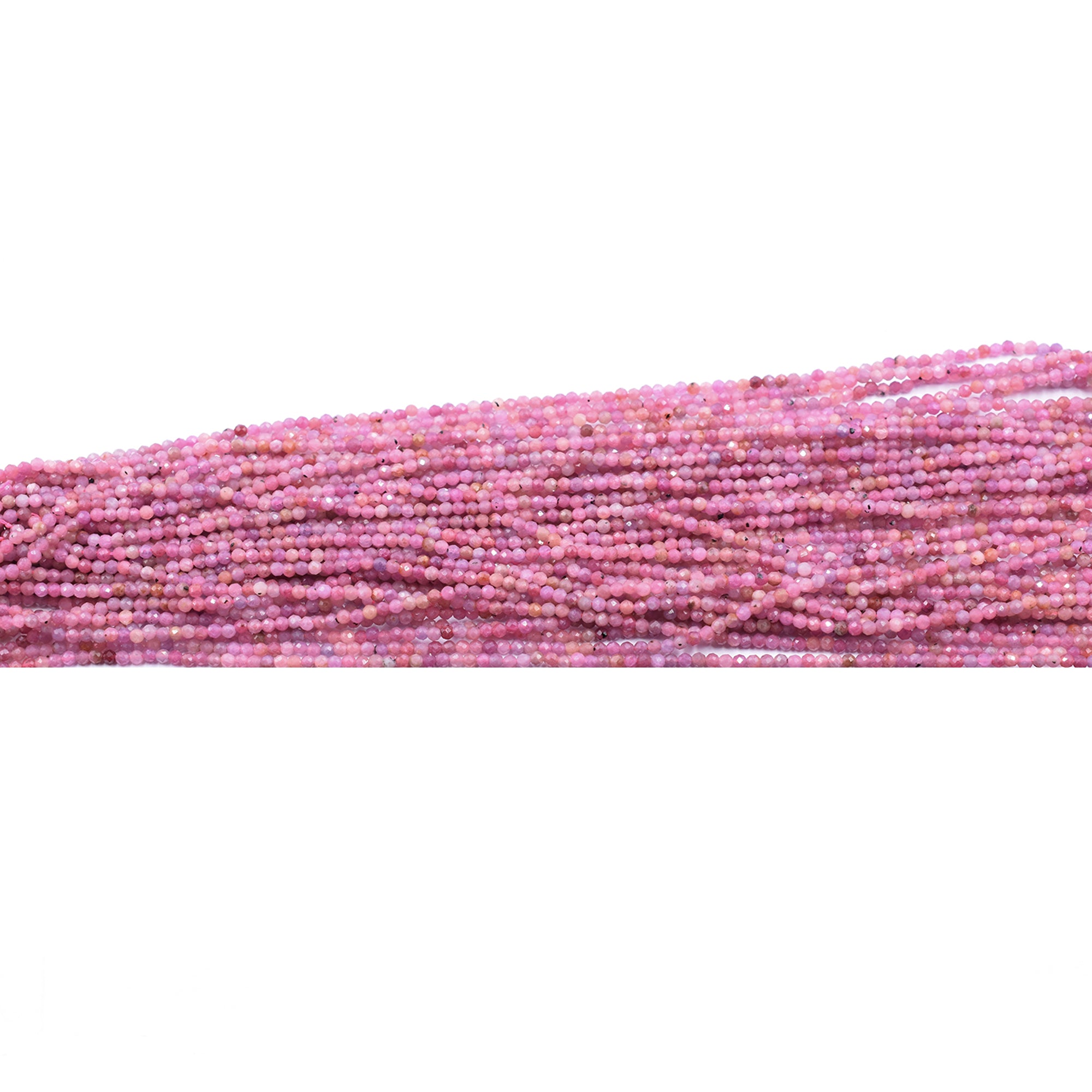 Pink Sapphire Faceted Rondelle Shape Beads