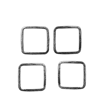 24mm square hoops black copper connector