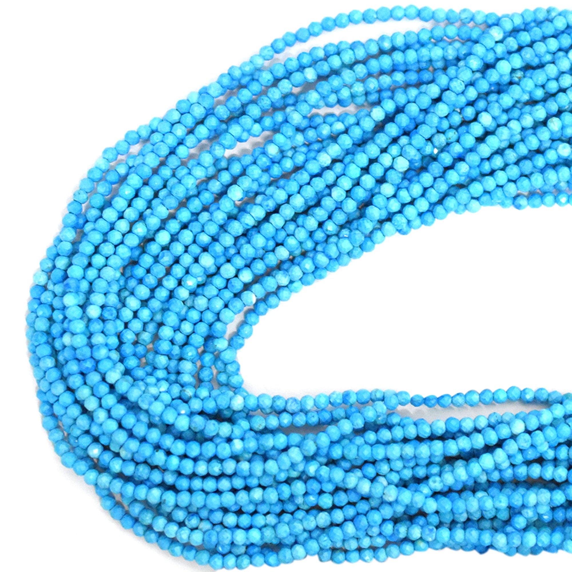 Howlite Faceted Rondelle Shape Beads Strand
