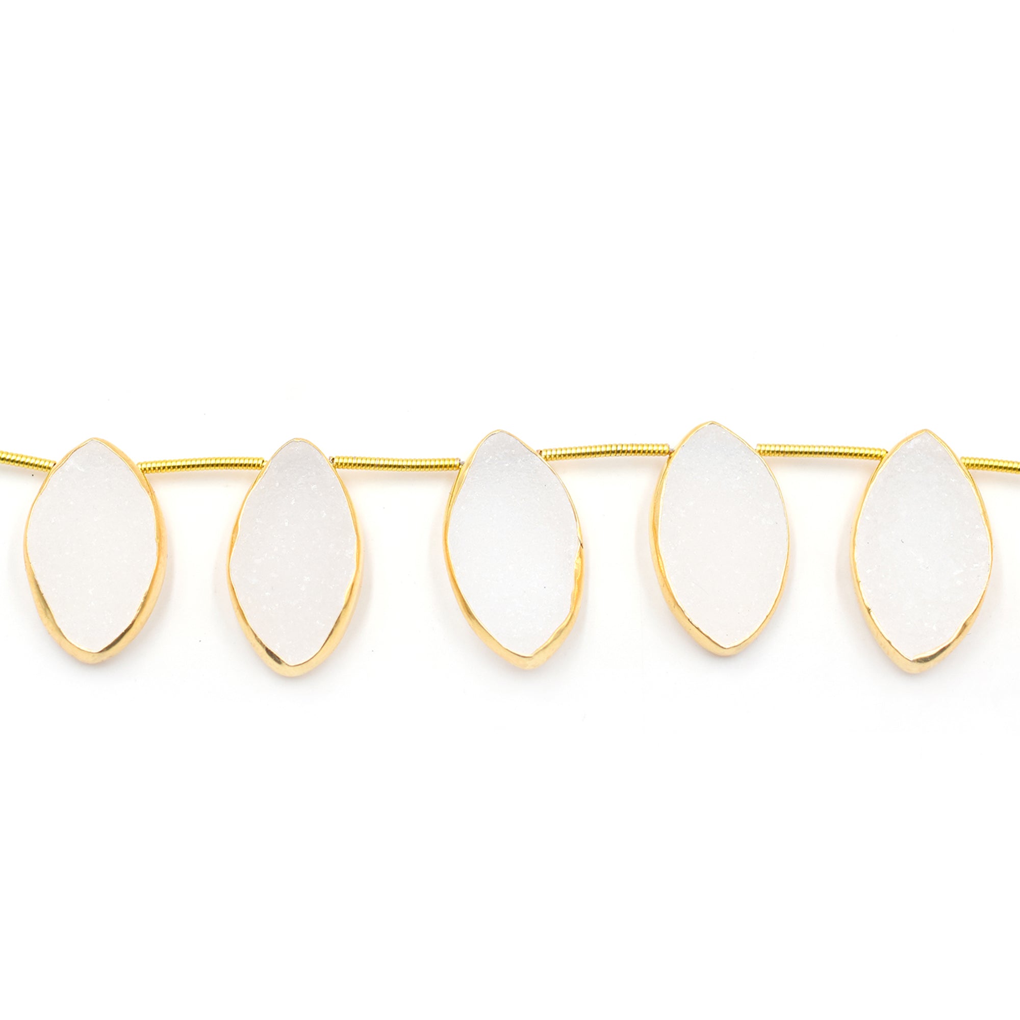 Marquise druzy in silver bezel