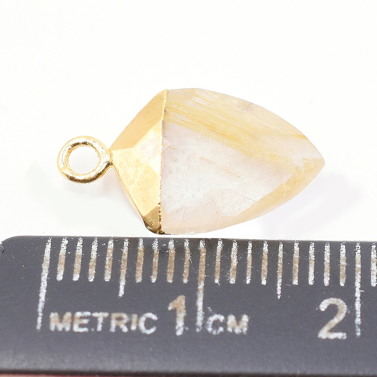 Elegant Golden Rutilated pendant with gold electroplating