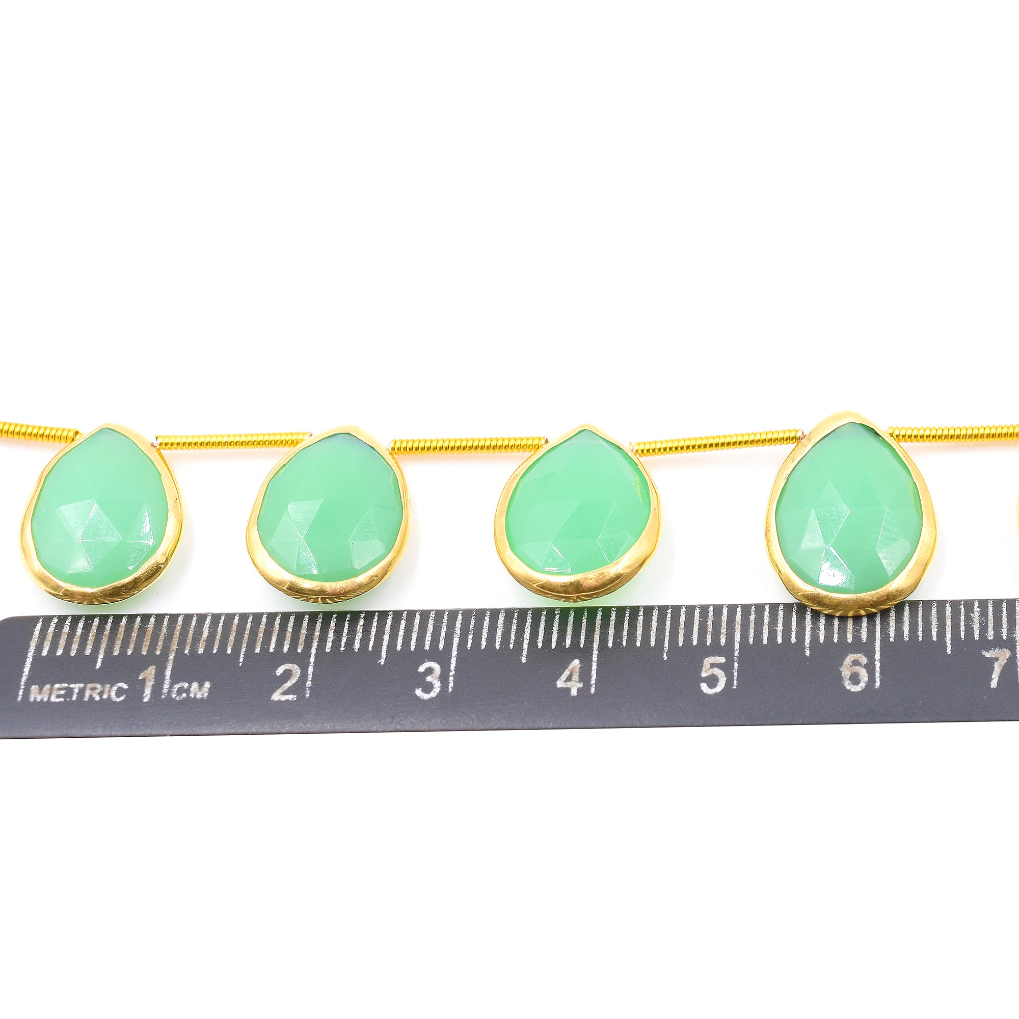 Silver Chalcedony Pear Shape Bezel Strand