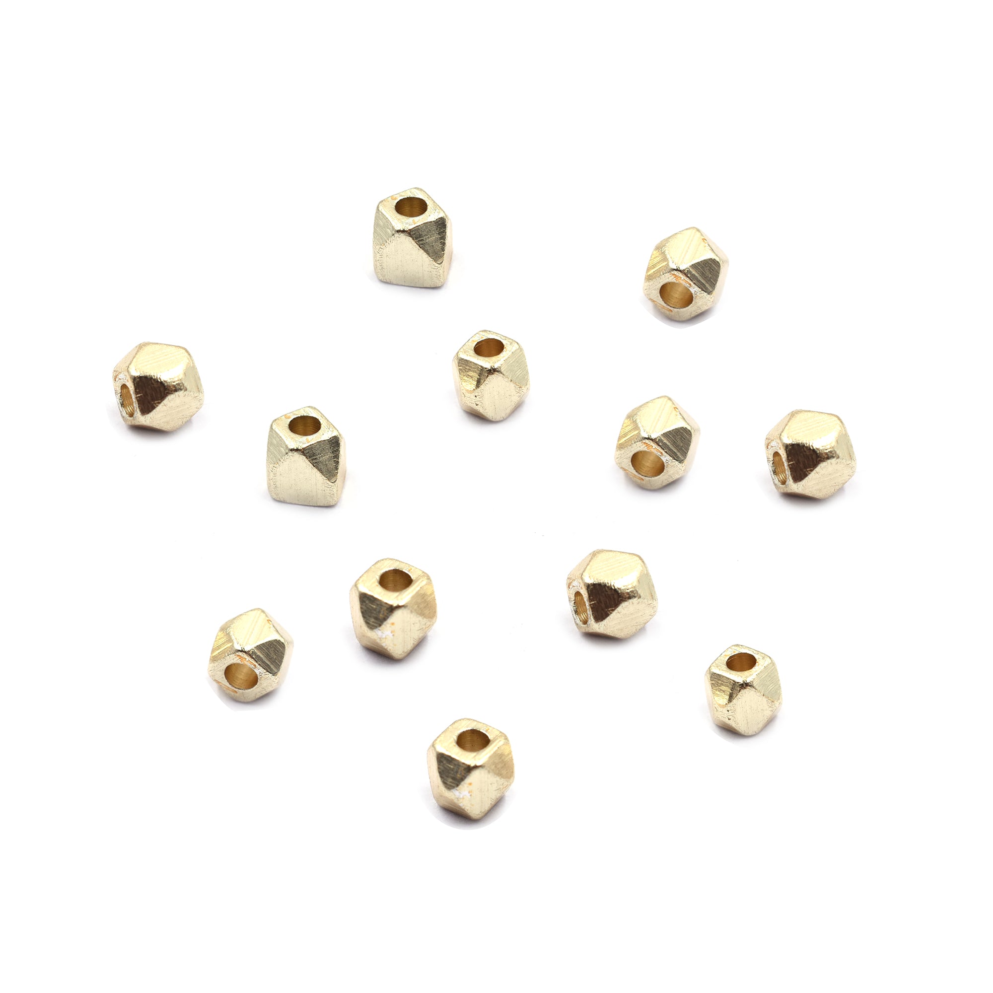 4mm gold cube beads for jewelry