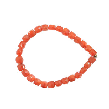 6-7MM Red Onyx Faceted Cube Beads