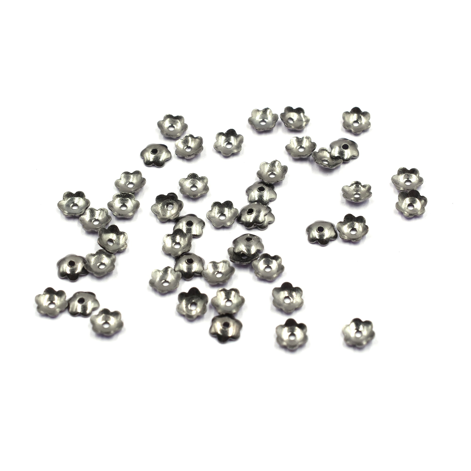 6mm black finished copper bead caps