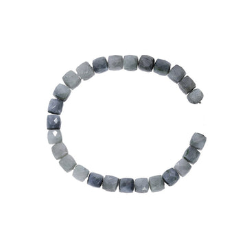 Gray Cat's Eye Faceted Cube Beads