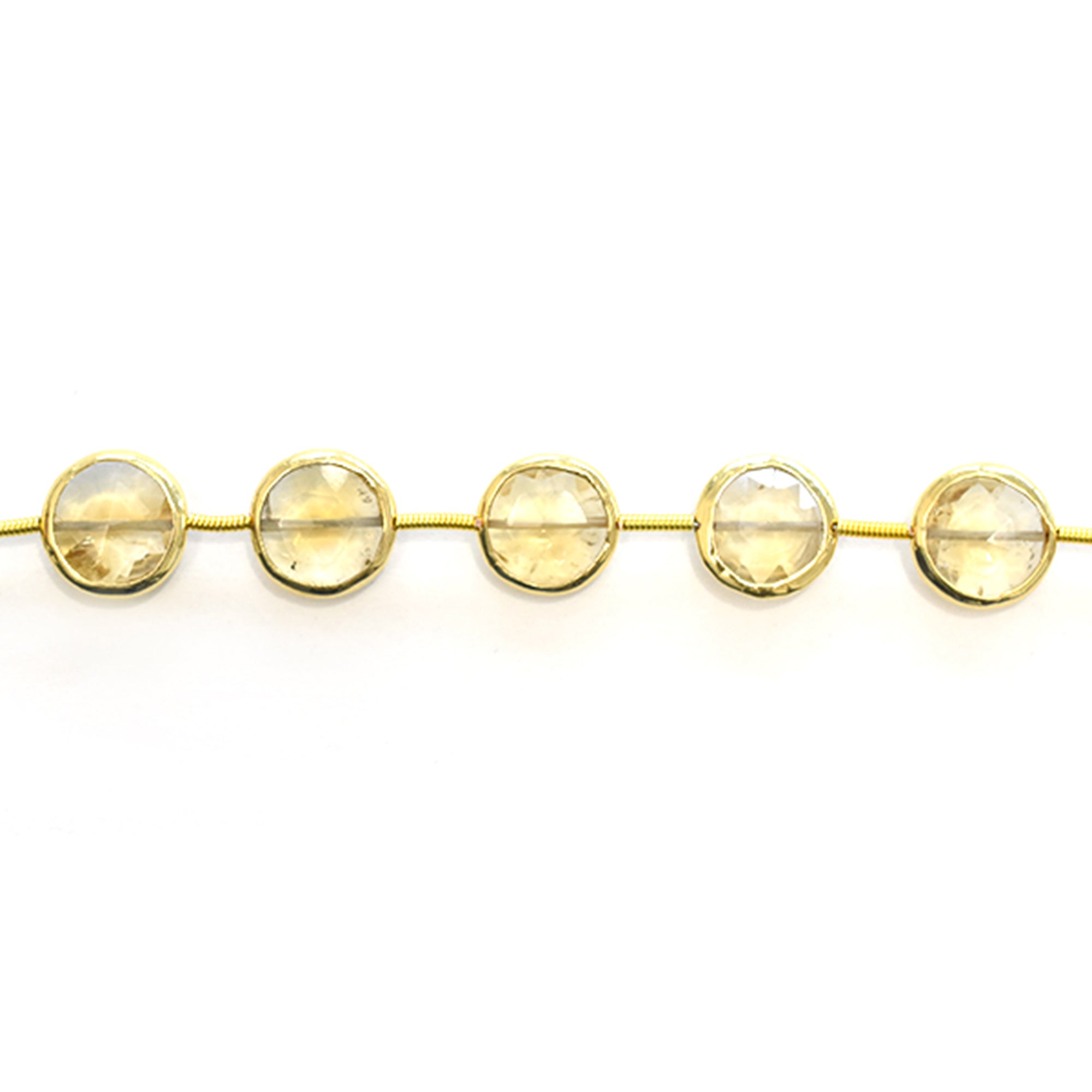 Elegant round citrine beads set in silver