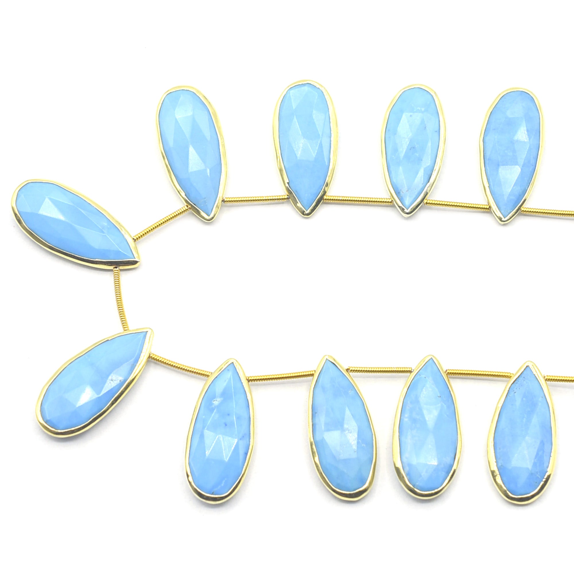 Pear howlite in silver vermeil bezel