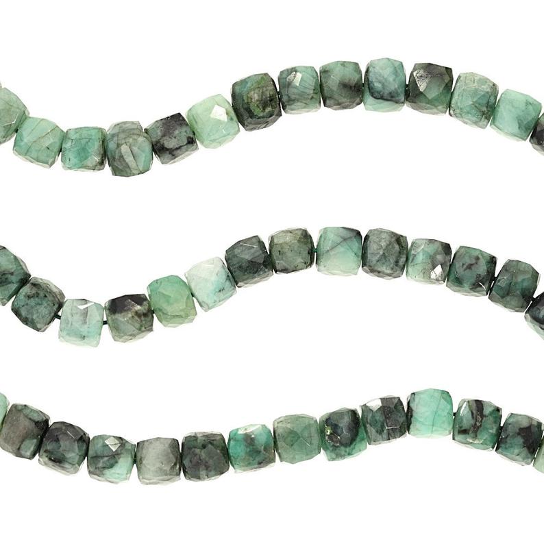 8MM Faceted Cube Beads Strand