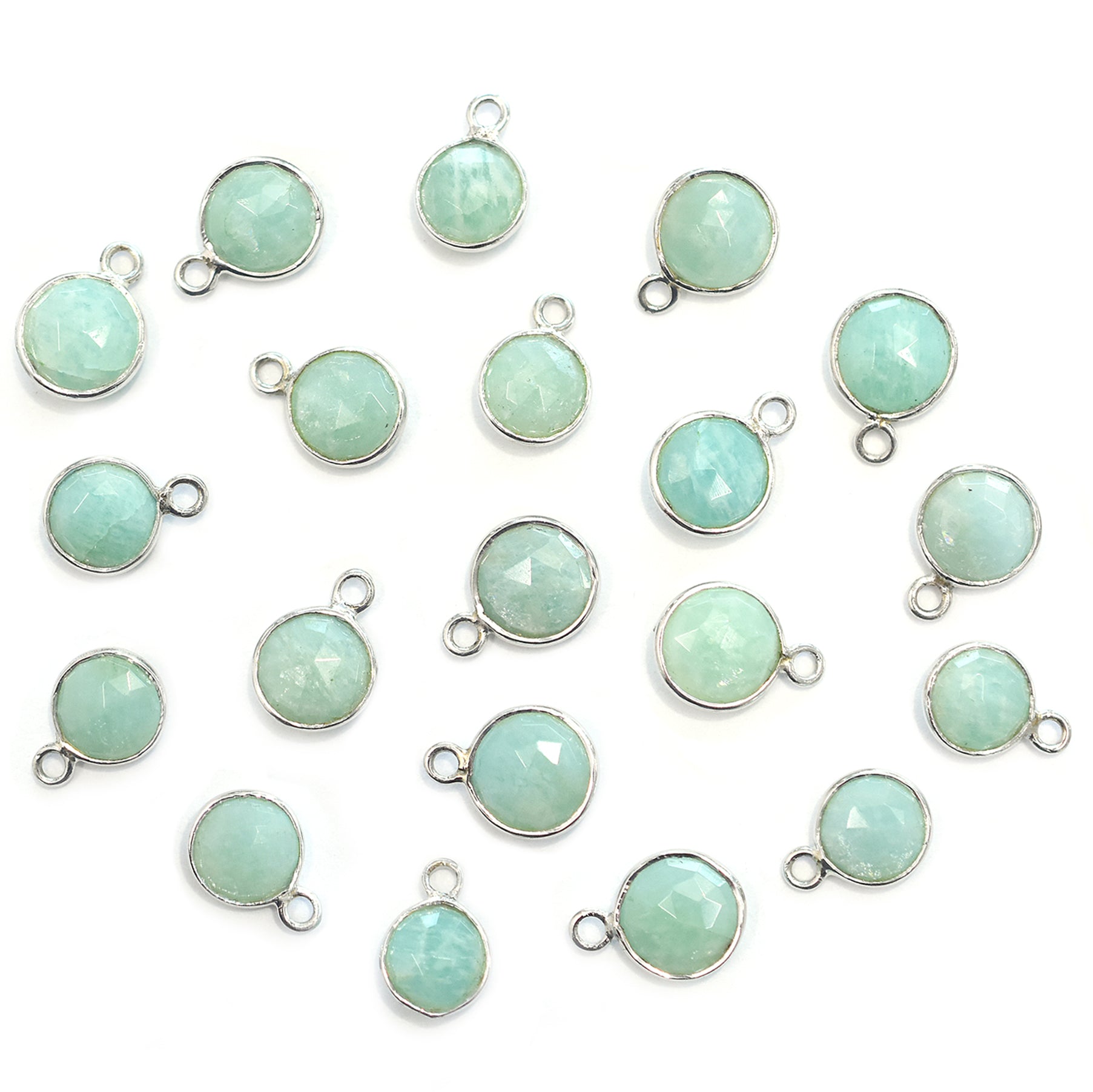 8MM Silver Plated Gemstone Pendant