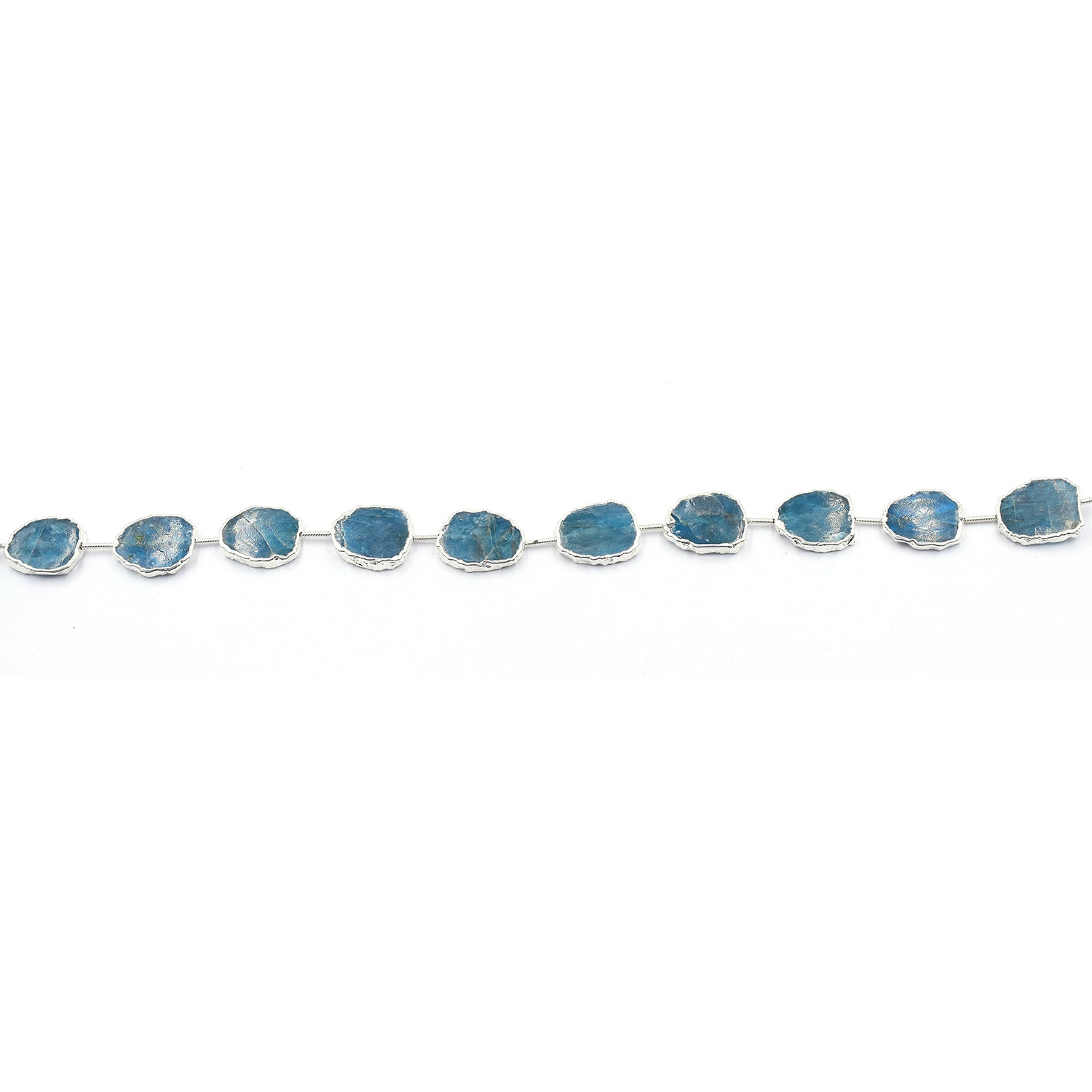 Vibrant Blue Apatite Uneven pendant with gold detailing