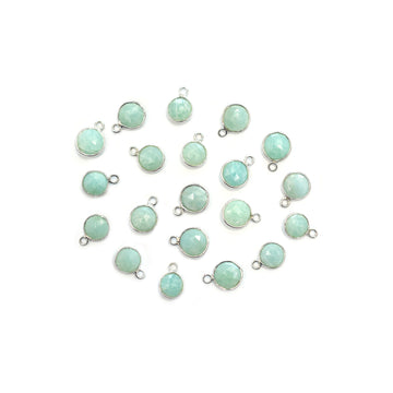 Amazonite Round Bezel Pendant Set