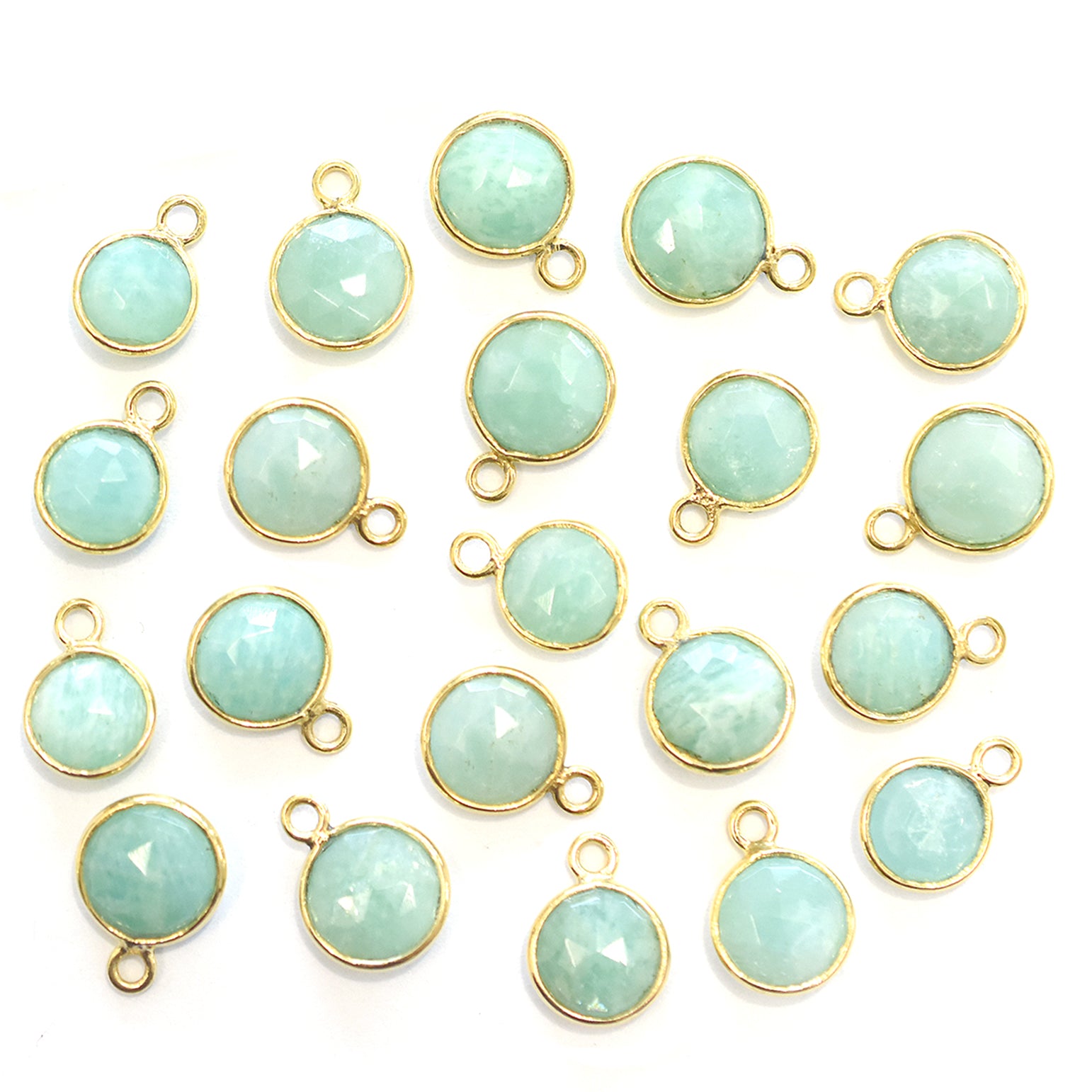 Amazonite Round Silver Bezel Pendant