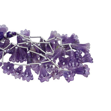 Amethyst Fancy Flower Shape Beads Strand (12x8 to 15x10MM)
