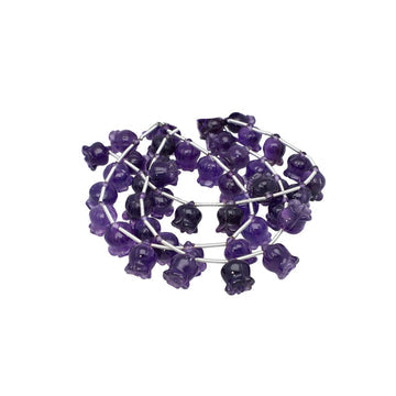 Amethyst Rose Flower Beads Strand