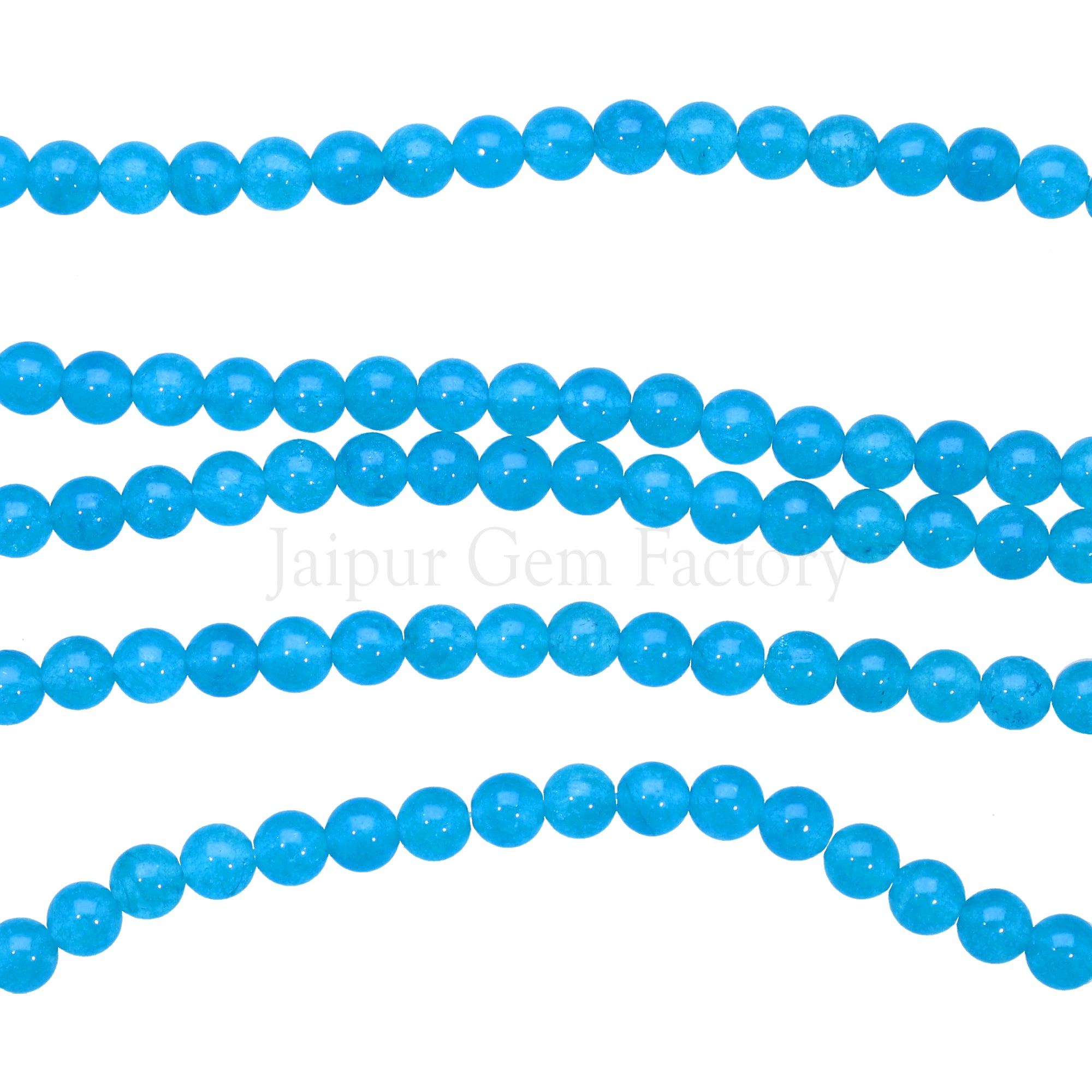6 MM Apatite Color Dyed Jade Smooth Round Beads 15 Inches Strand