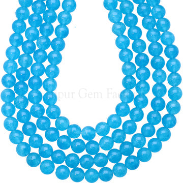 6 MM Apatite Color Dyed Jade Smooth Round Beads 15 Inches Strand