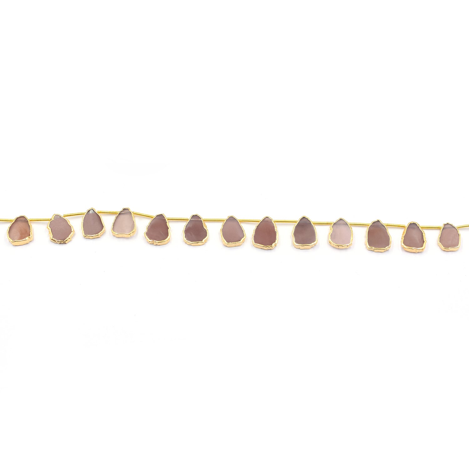 Gold electroplated Brown Chocolate Moonstone pendant in Uneven shape