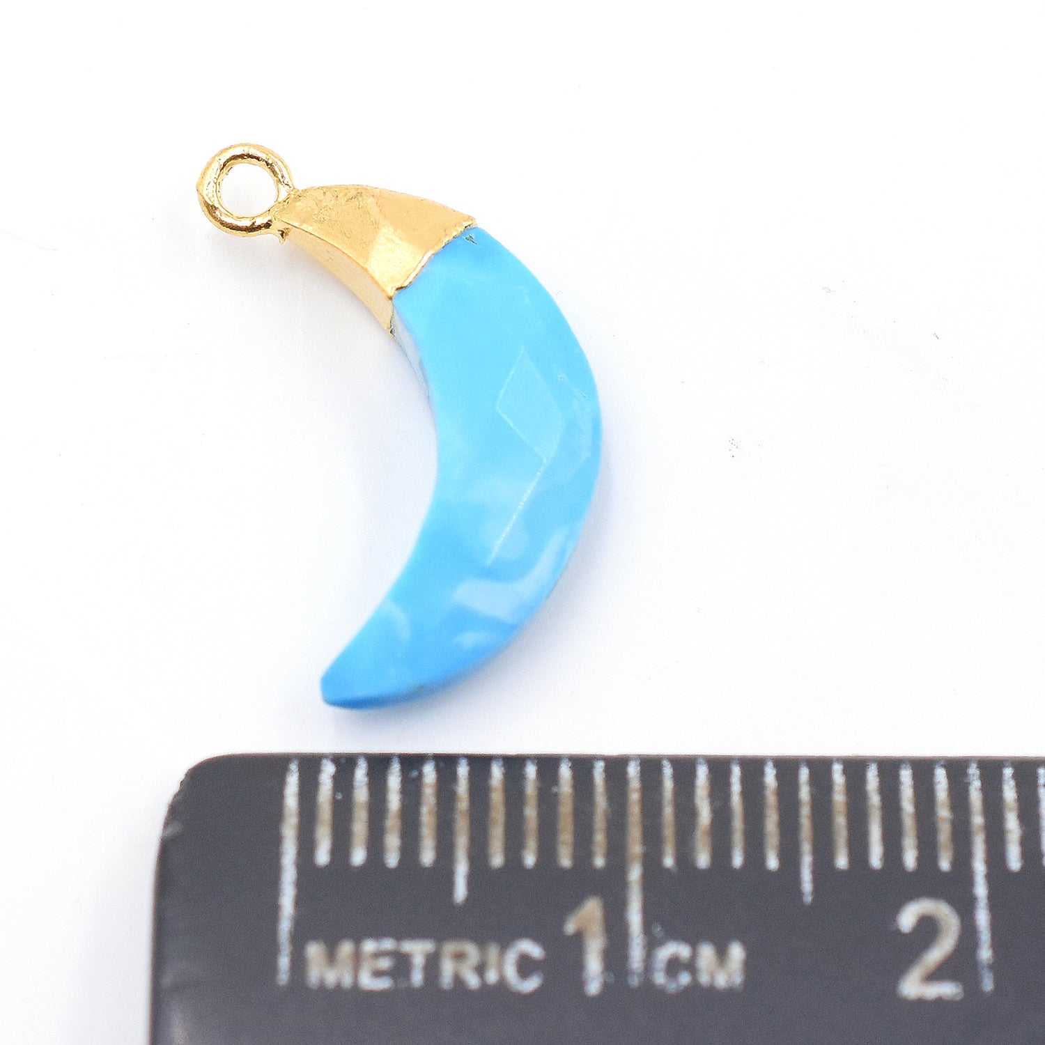 moon shaped Howlite pendant gold electroplated