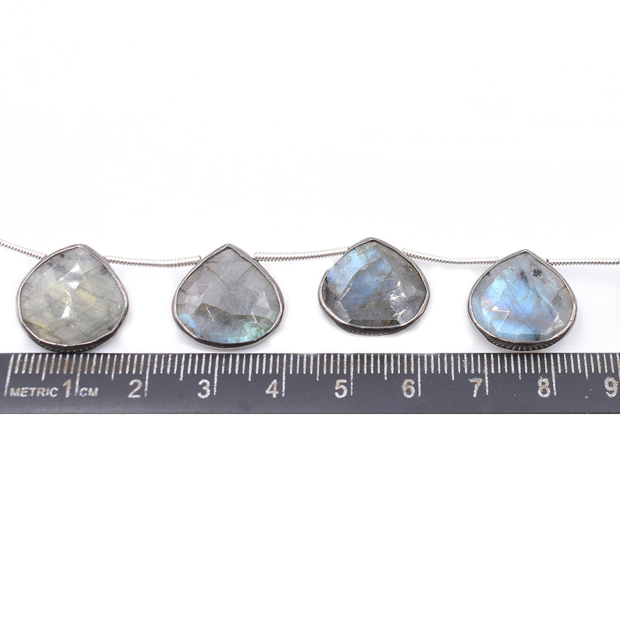 Labradorite strand with black plating