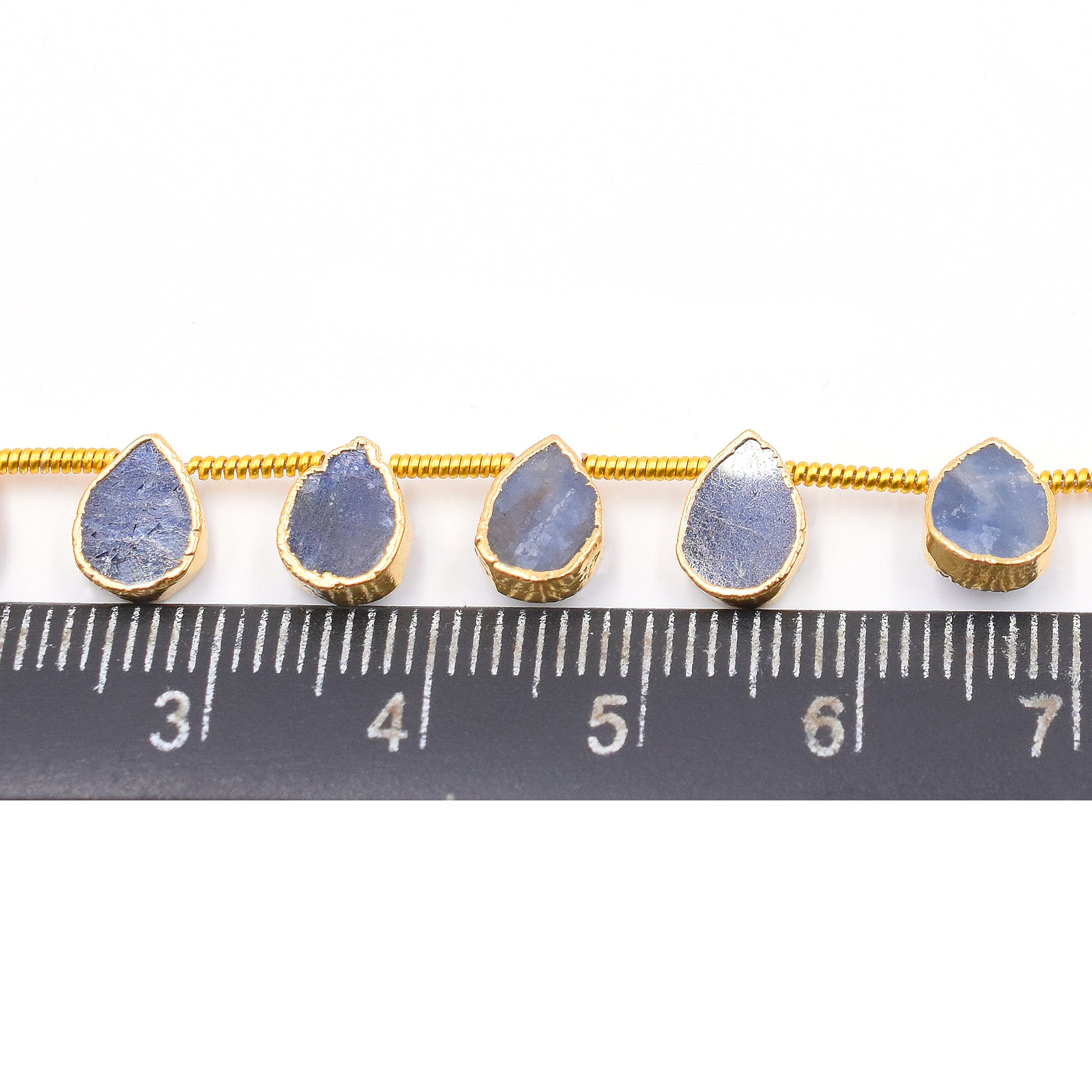Gold electroplated Blue Opal pendant in pear shape