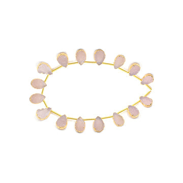 Pink Druzy Pear Shape Strand