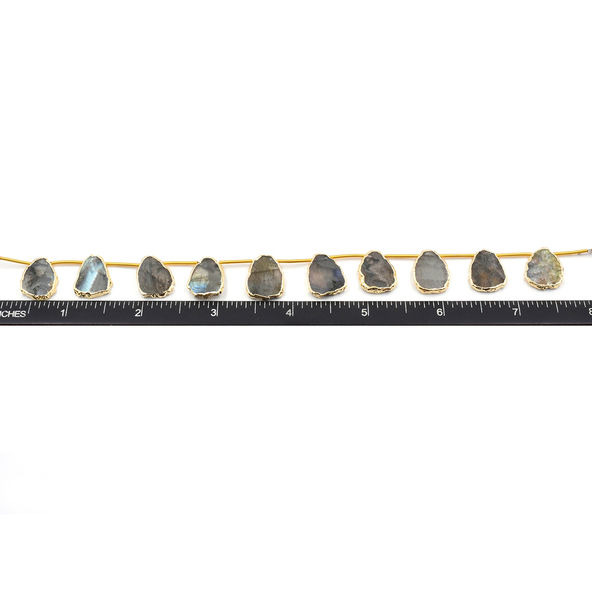 Labradorite Gold Electroplated Strand