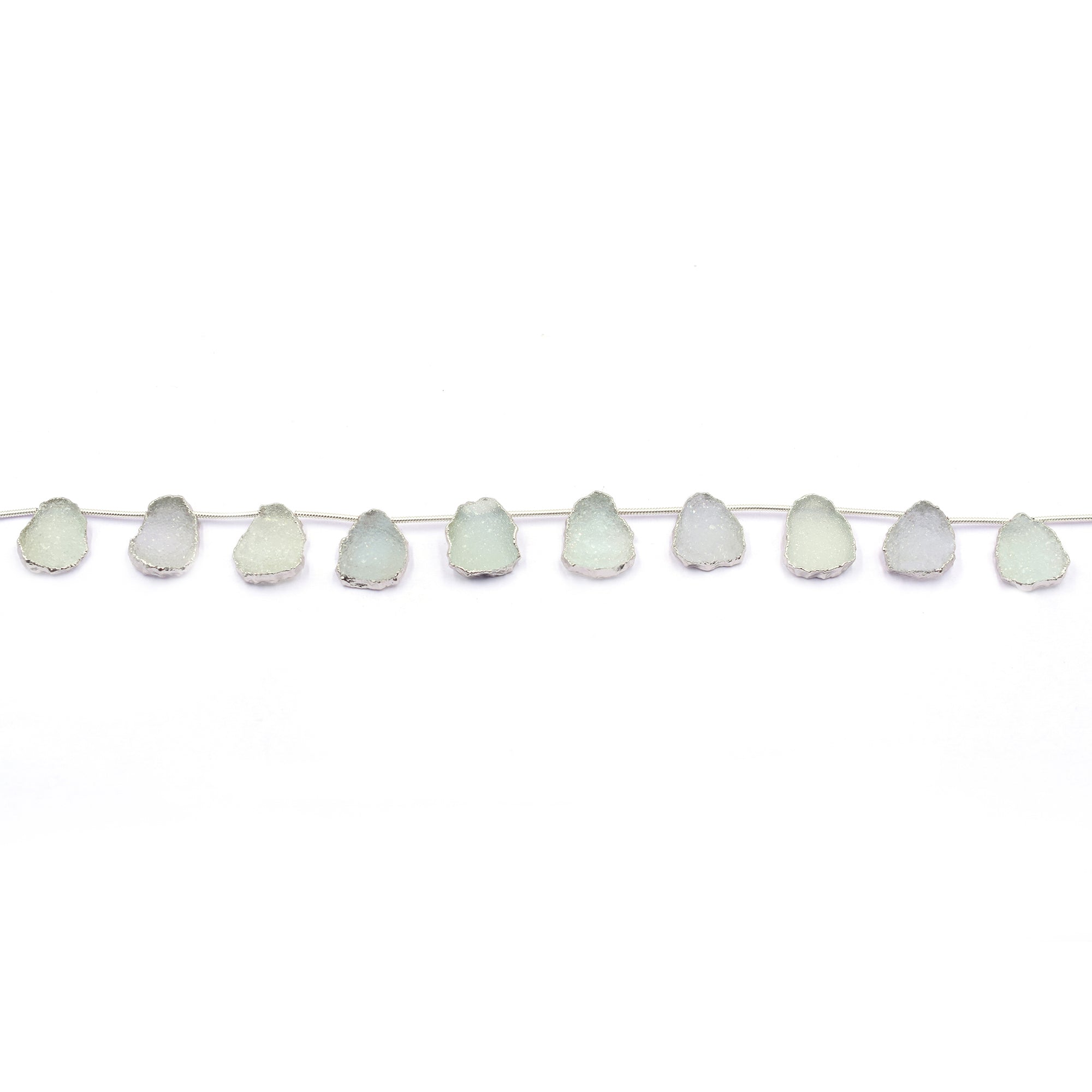 Silver electroplated aqua druzy Uneven