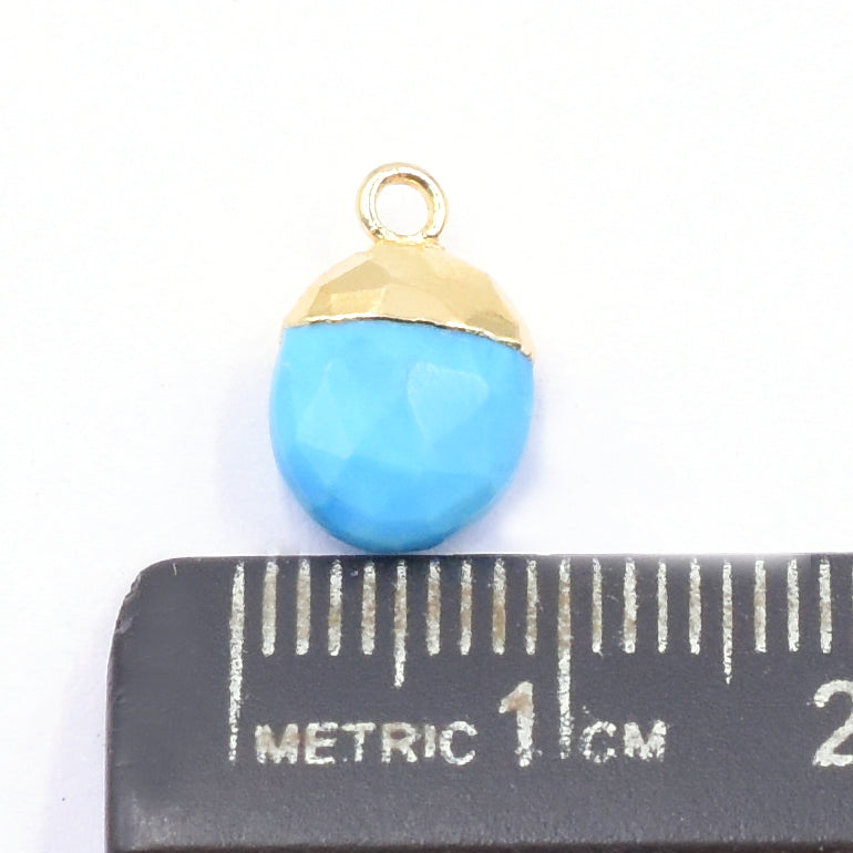 oval shaped Howlite pendant, gold electroplated