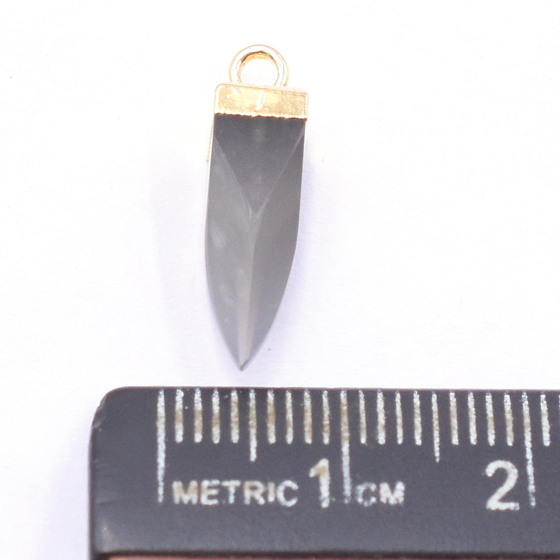 Elegant gray moonstone spike pendant with gold plating