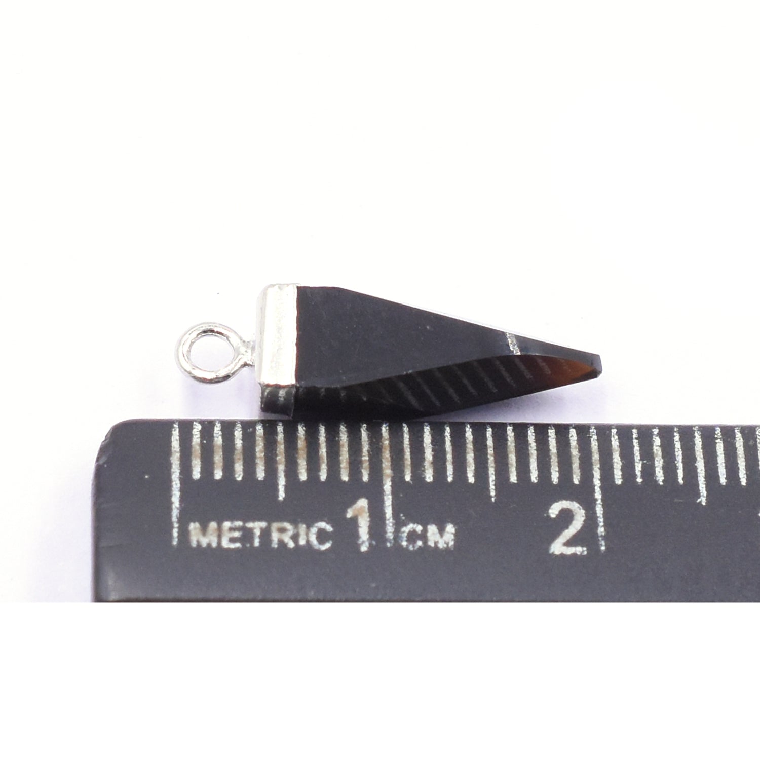 Black Onyx Spike pendant in a sleek silver electroplated setting