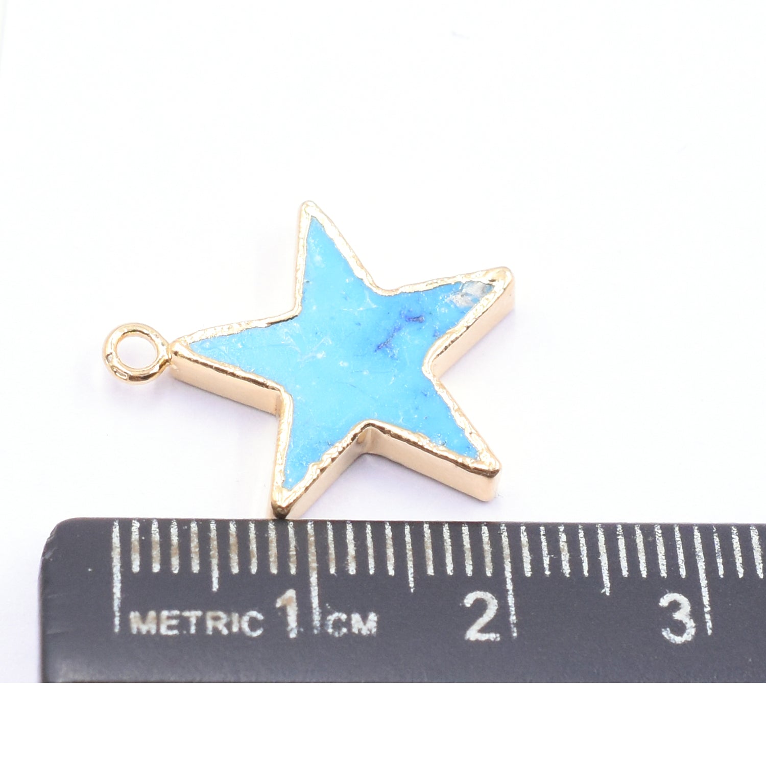 star shaped Howlite pendant silver electroplated