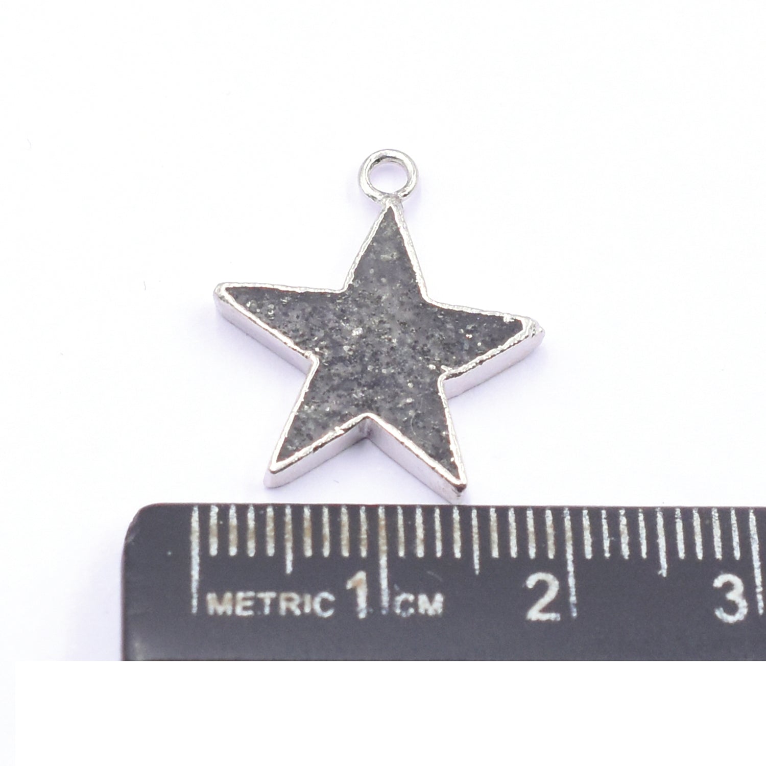Silver electroplated Black Sunstone pendant in star shape