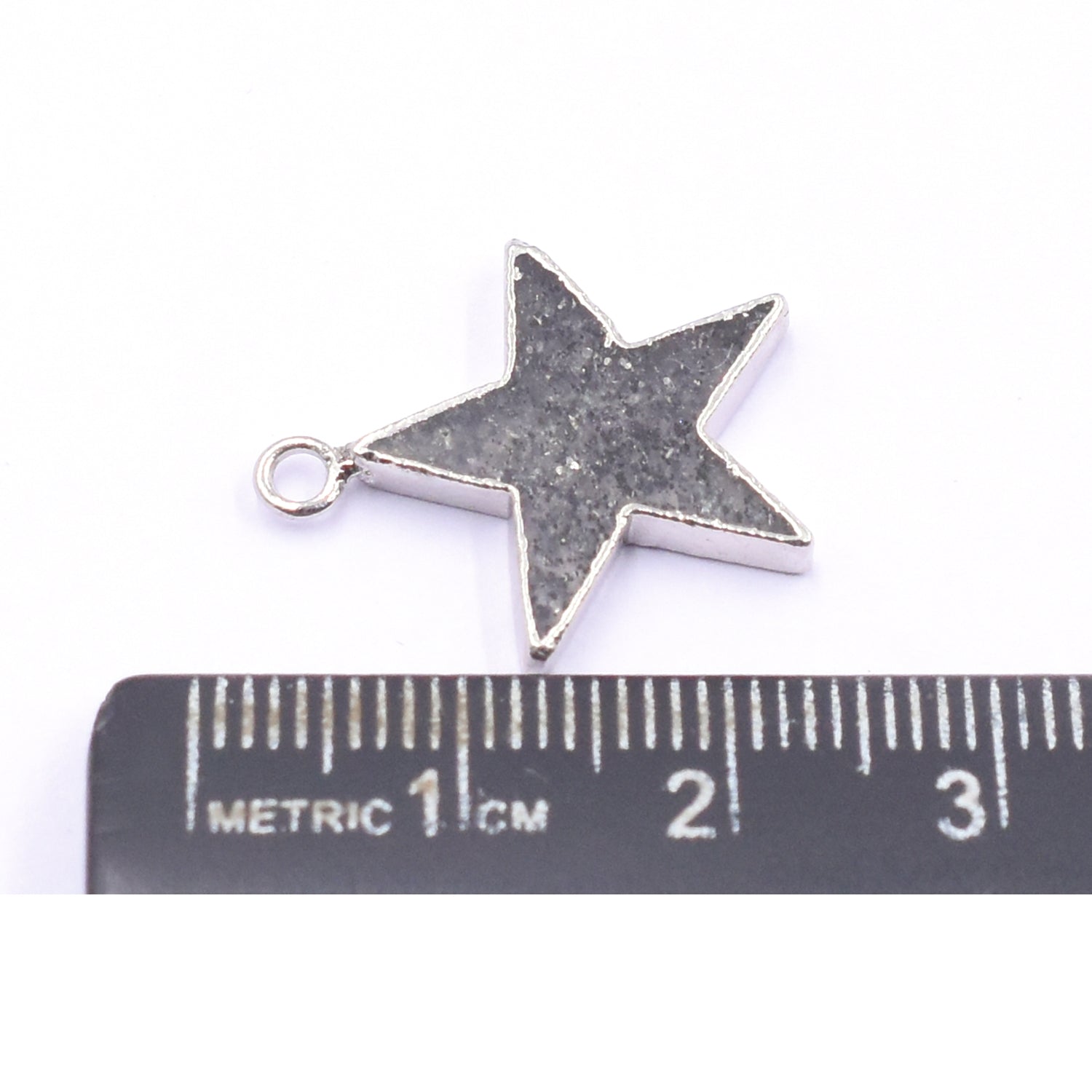 Unique Black Sunstone star-shaped pendant with Silver detailing