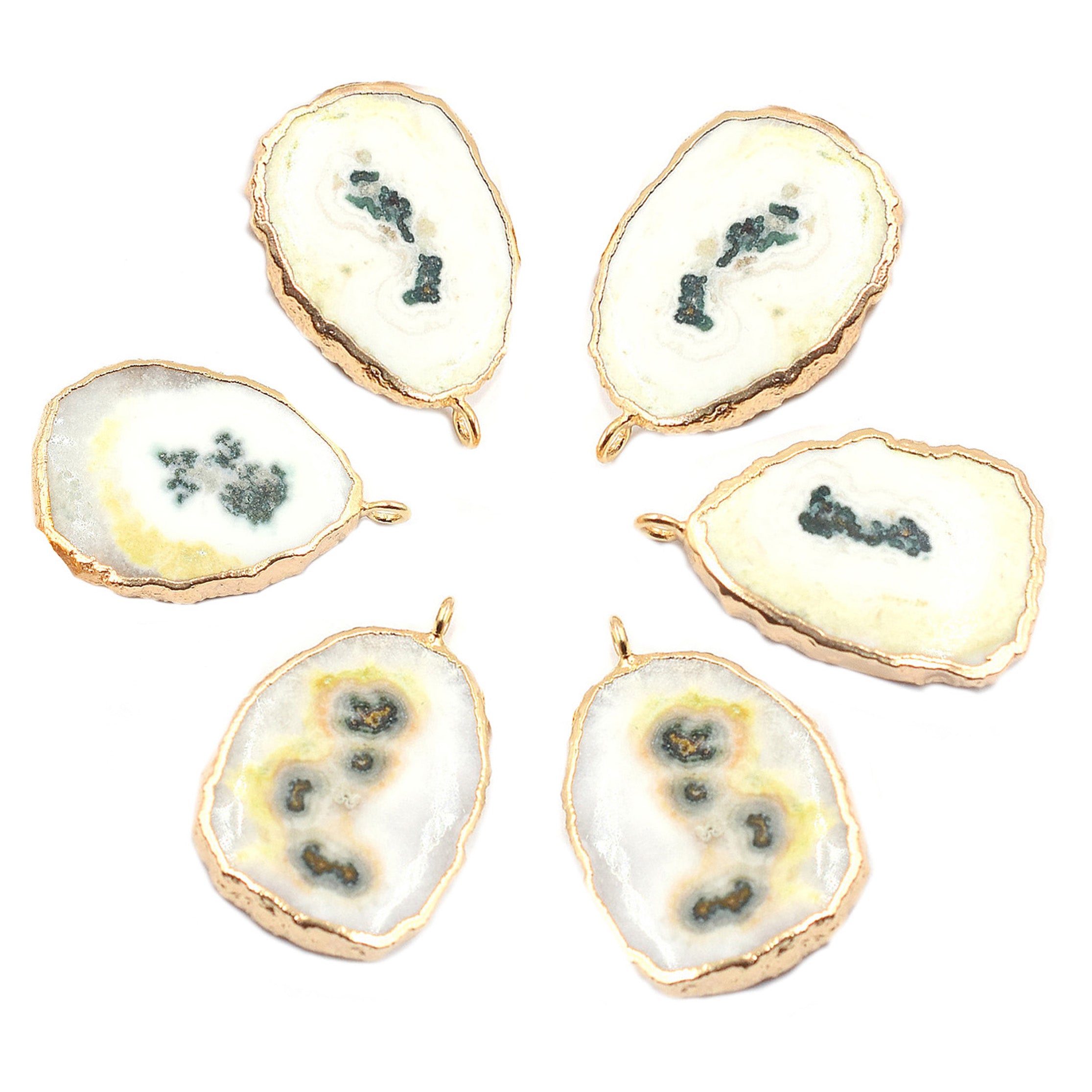 Solar Quartz Pear Shape 22 x 14 To 26 x 18 MM Gold Electroplated Pendant