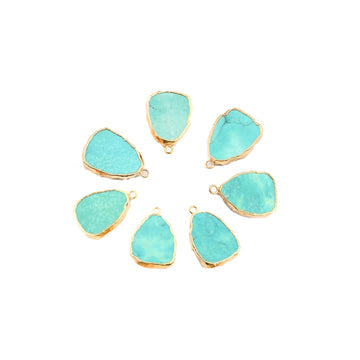 Gold plated pear shaped Green Howlite pendant