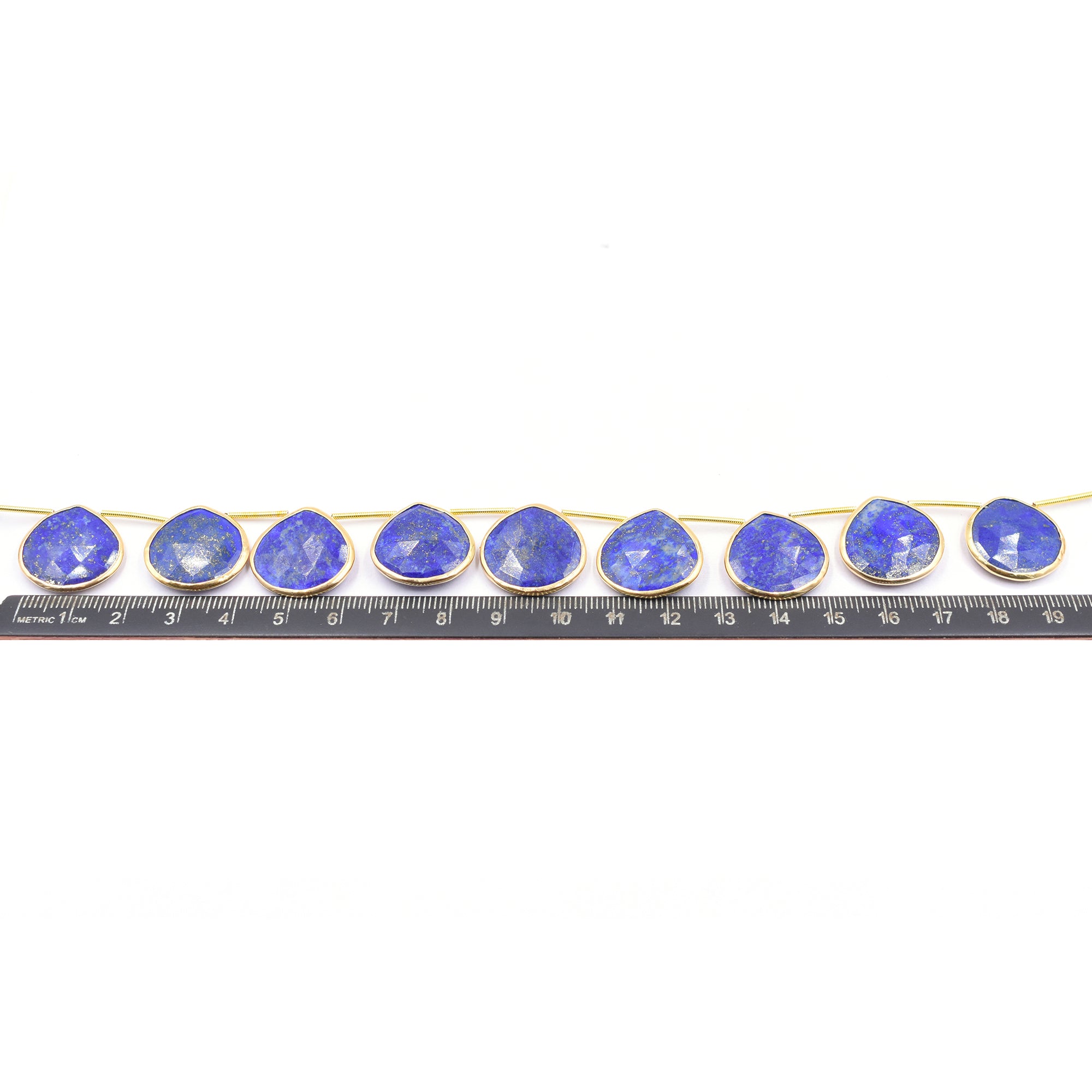 Silver plated lapis lazuli heart-shaped jewelry strand