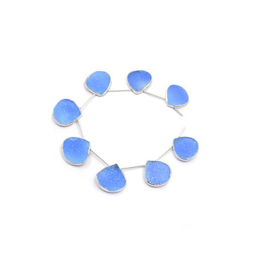 Blue Druzy Silver Plated Strand