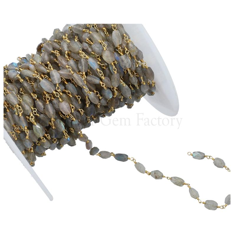 Beads Golden Labradorite Chain by Foot