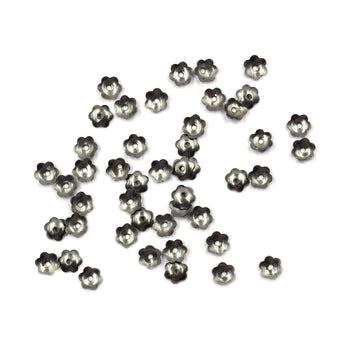 Black plated copper bead caps – 6mm