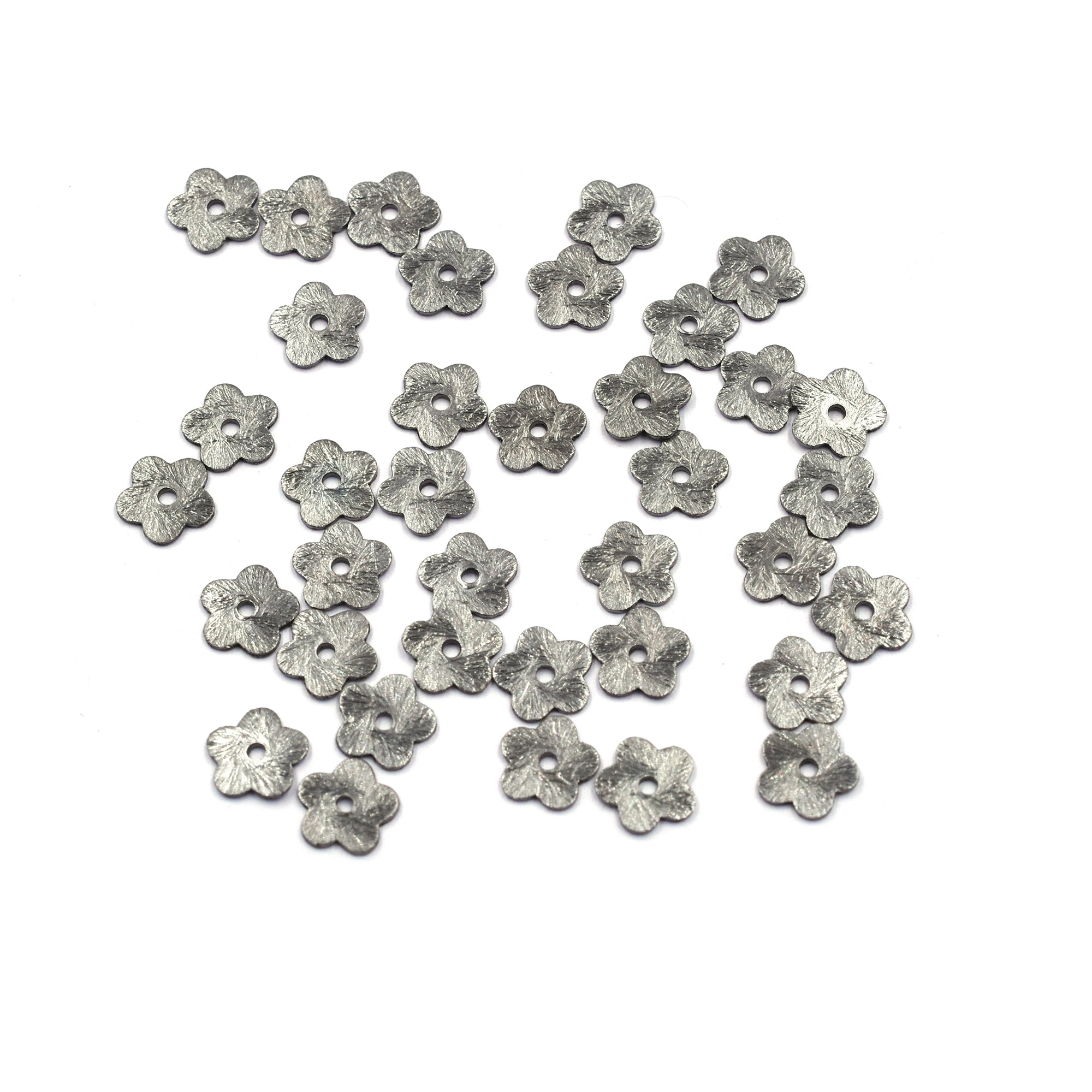 Brushed Copper Flower Beads for Jewelry