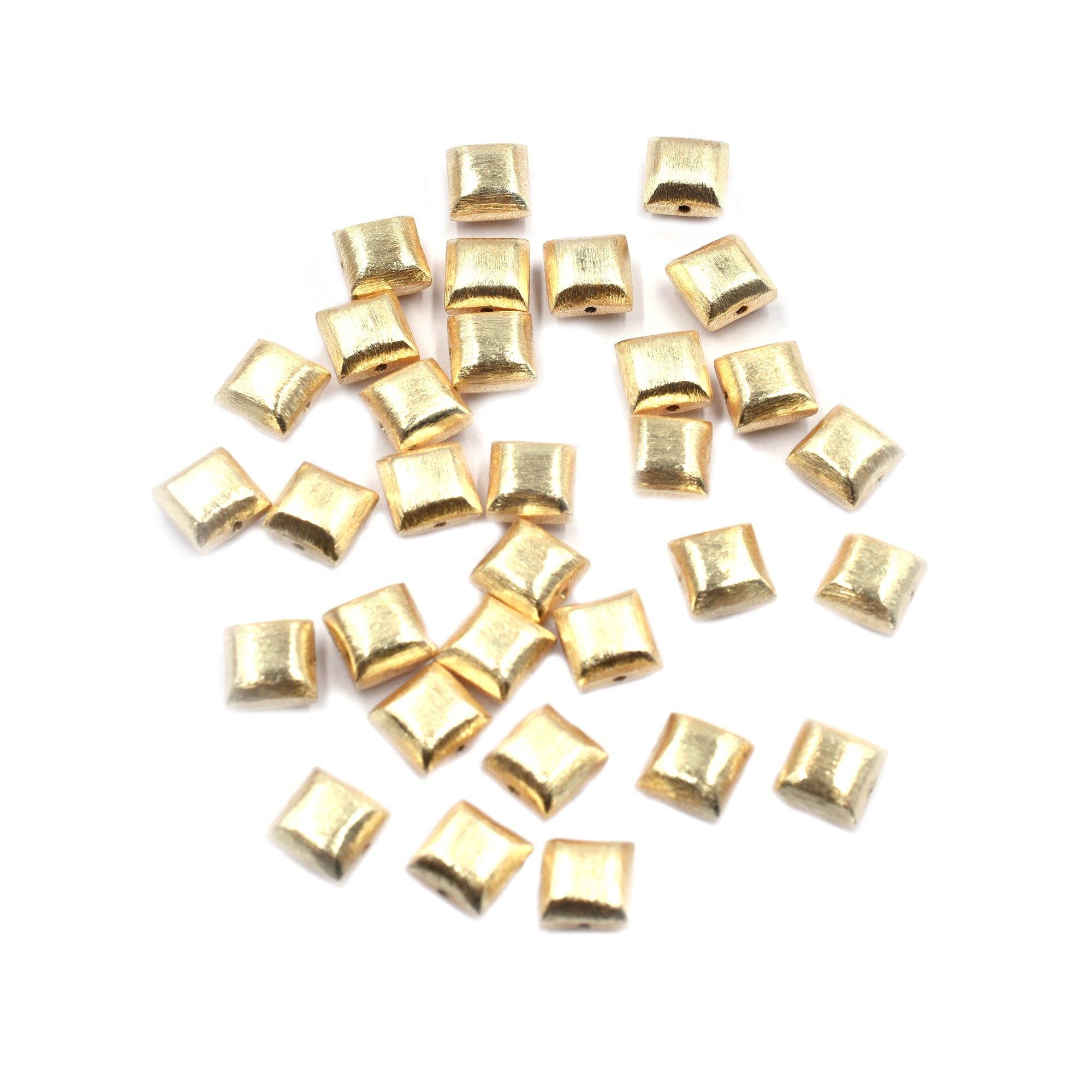 Brushed Matte Brass Beads 10mm