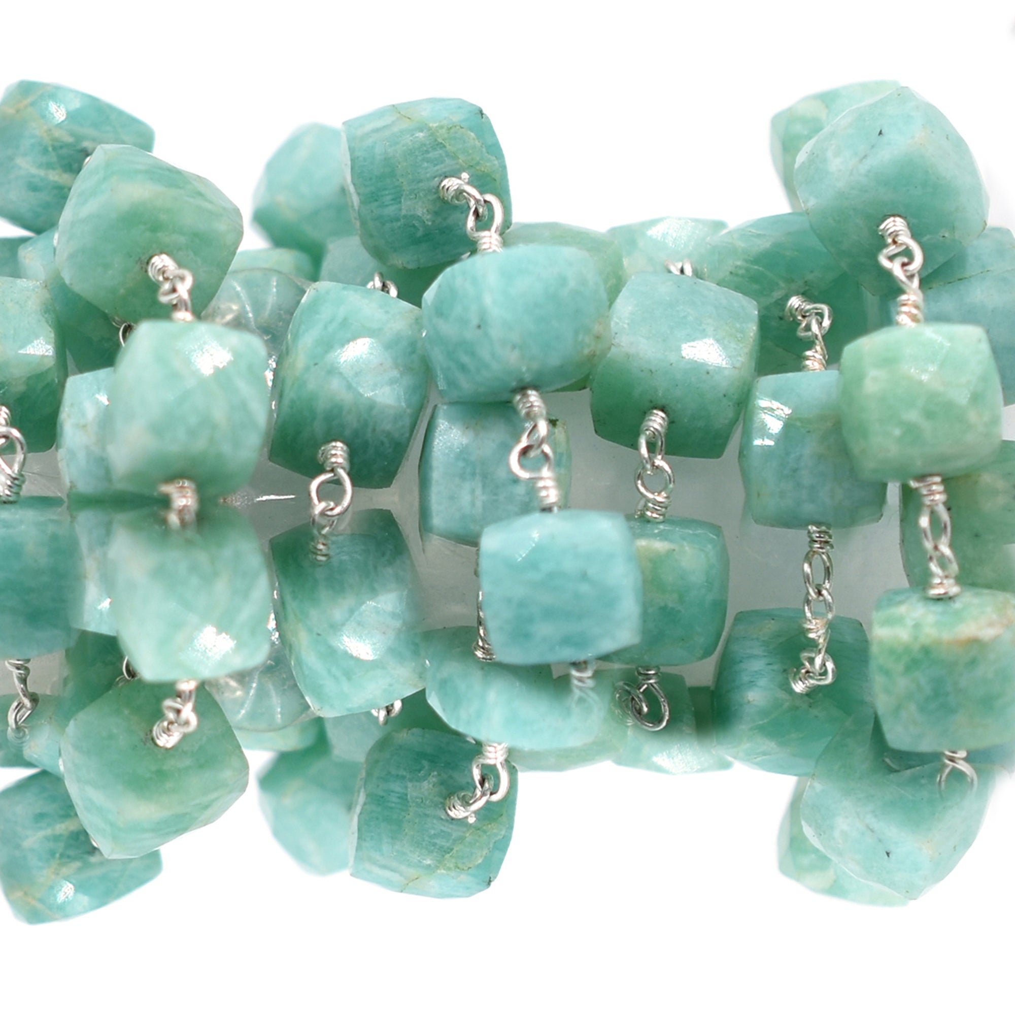 Bulk Faceted Amazonite Beaded Chain