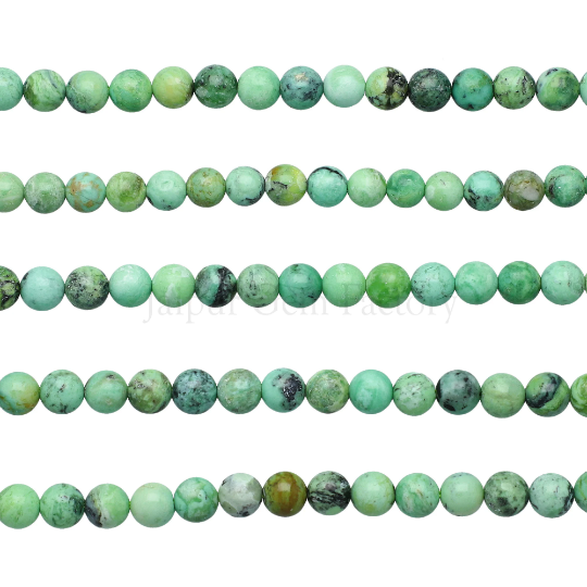 Genuine Green Variscite Smooth Round Beads 15 Inches Strand