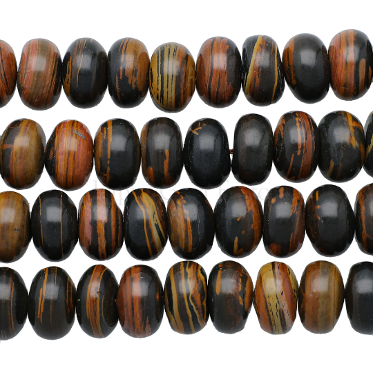 Yellow Brown Jasper Smooth Rondelle Beads 15 Inches Strand
