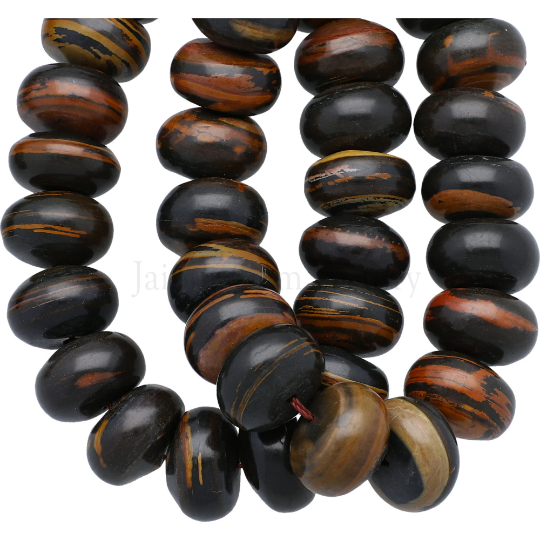 Yellow Brown Jasper Smooth Rondelle Beads 15 Inches Strand