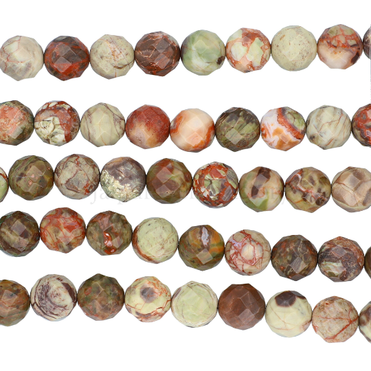 Opalite Jasper Faceted Round Beads 8mm 15 Inch Strand