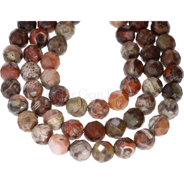 Opalite Jasper Faceted Round Beads 8mm 15 Inch Strand