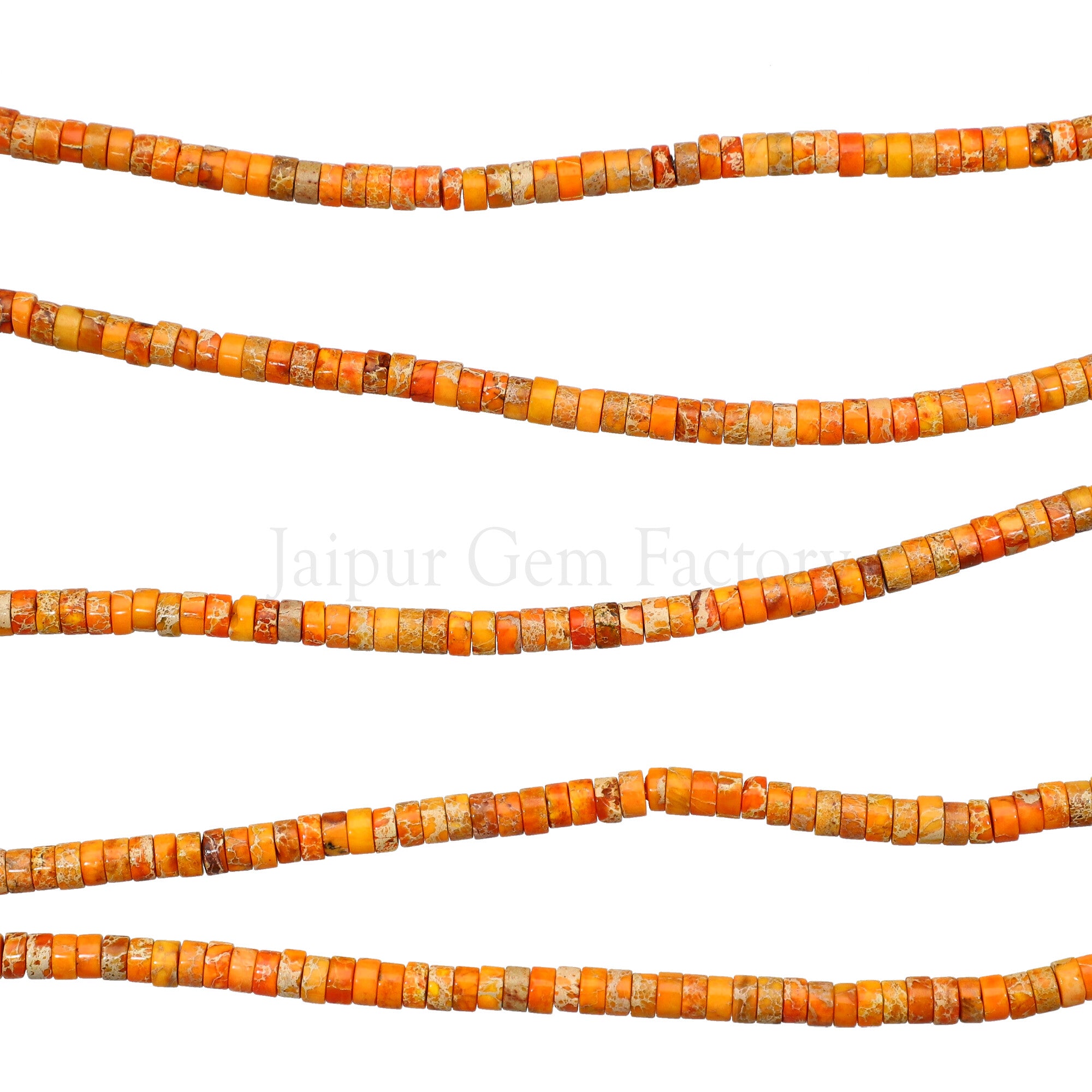 4 MM Impression Jasper Smooth Heishi Beads 15 Inches Strand